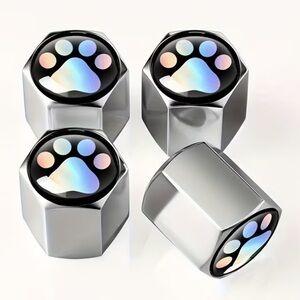 Paw Print Tire Valve Caps